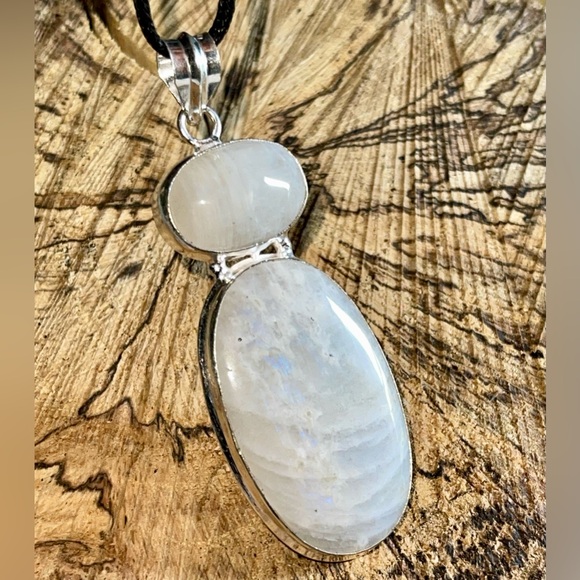 Large Rainbow Moonstone “The Visionary Stone” Pendant 3” - Picture 15 of 16